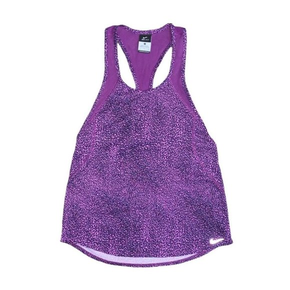 Nike Tank Top‎ Size Small Purple Patterned Dri-fit Printed Crew Running Singlet - Picture 1 of 8